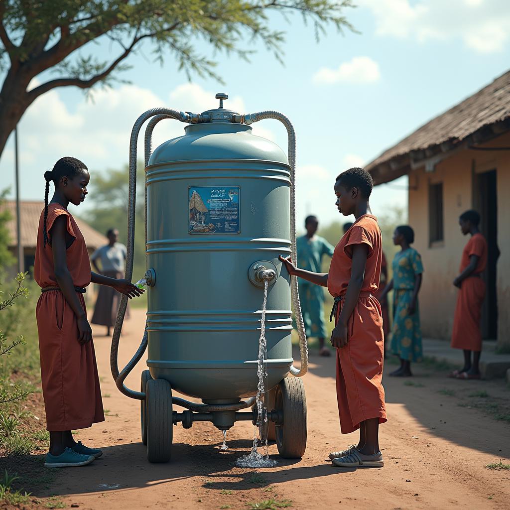 Water recycling technology, adapted from space missions, providing clean water solutions in resource-scarce regions on Earth.