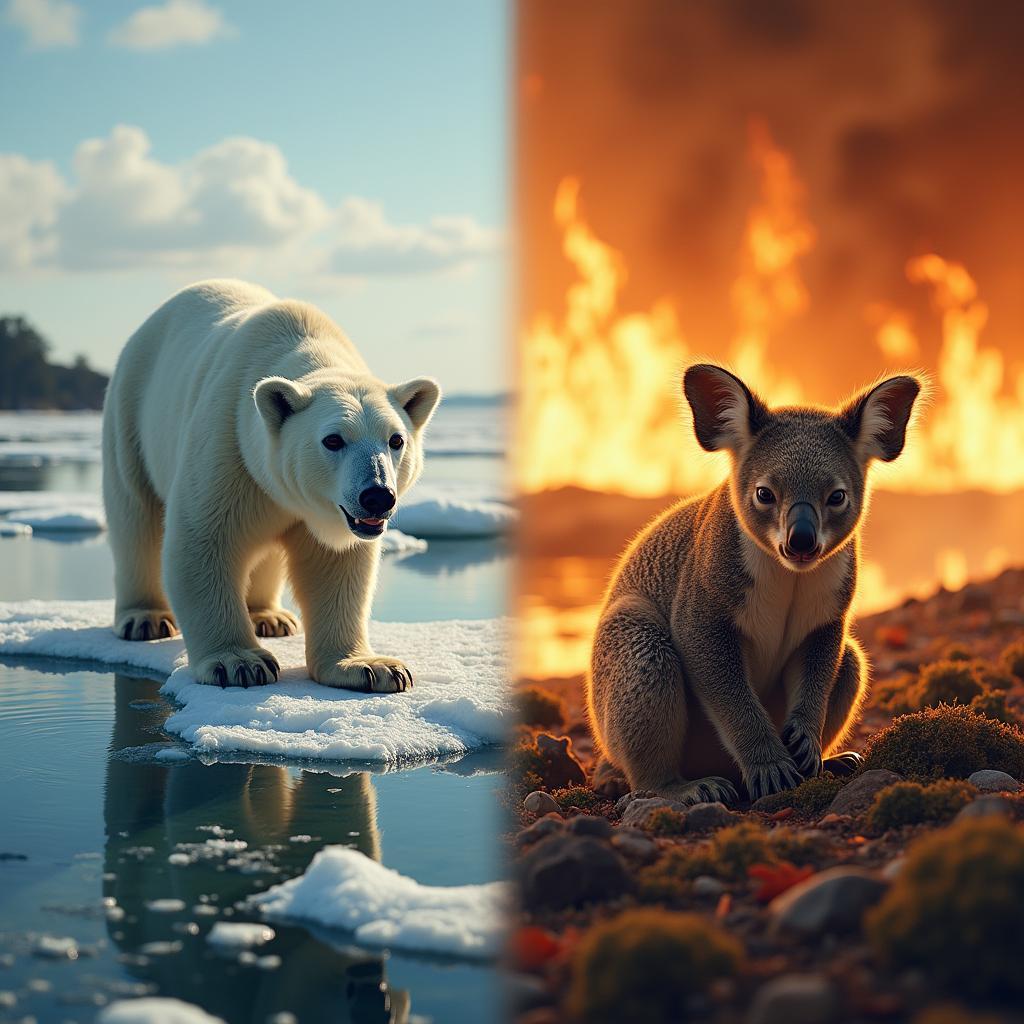Species struggling to survive due to climate change, altered weather patterns, and rising global temperatures.