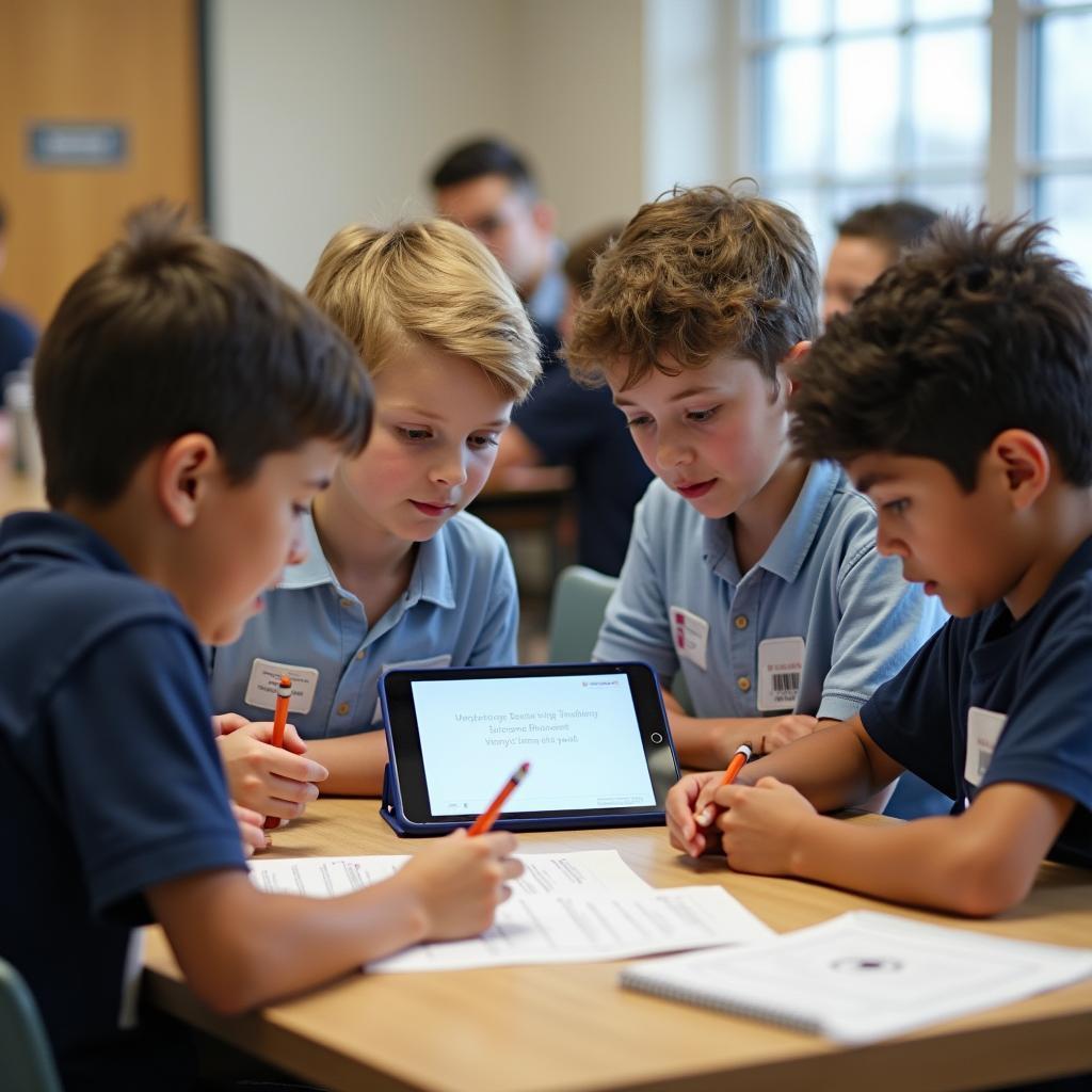 Students participating in flexible learning environment