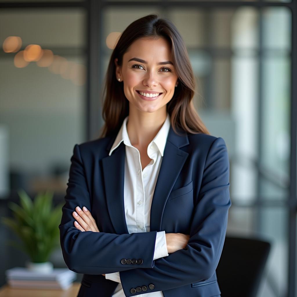 Business person feeling accomplished after successful negotiation with supplier for bulk office supplies discount
