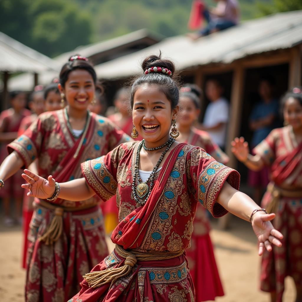 Indigenous community members sharing traditional dance with tourists