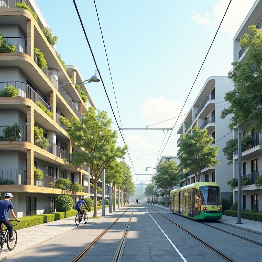 Integrated urban planning with sustainable energy-efficient housing and improved public transportation for climate resilience