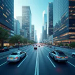 Modern smart city development showcasing technological integration