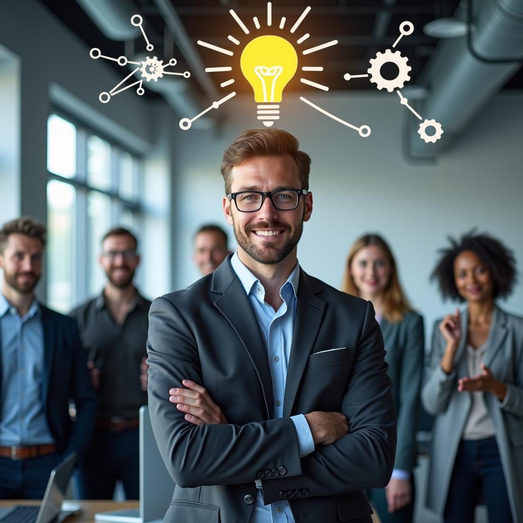 Employee demonstrating strong problem-solving abilities, being a valuable asset to the organization and solving work problems.