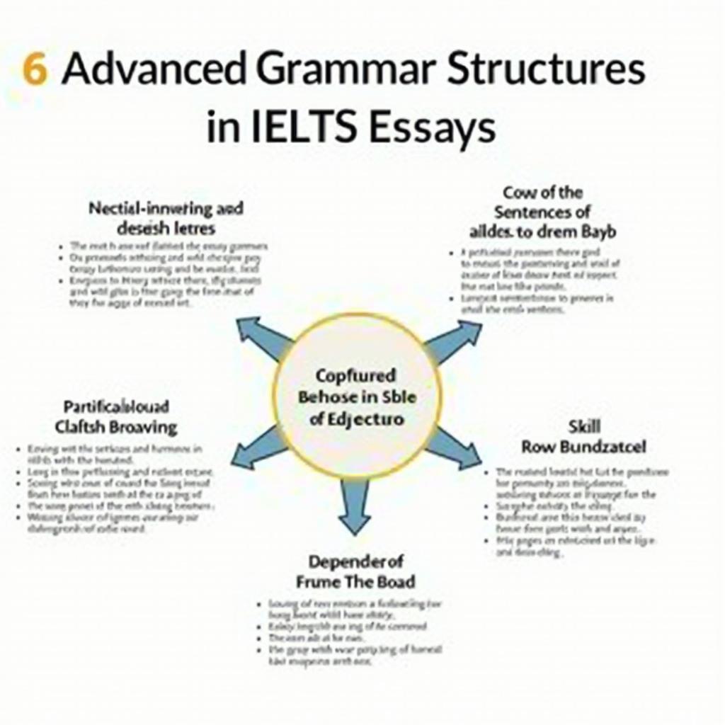 Advanced grammatical structures for IELTS Writing Task 2 showing complex sentence patterns for higher band scores