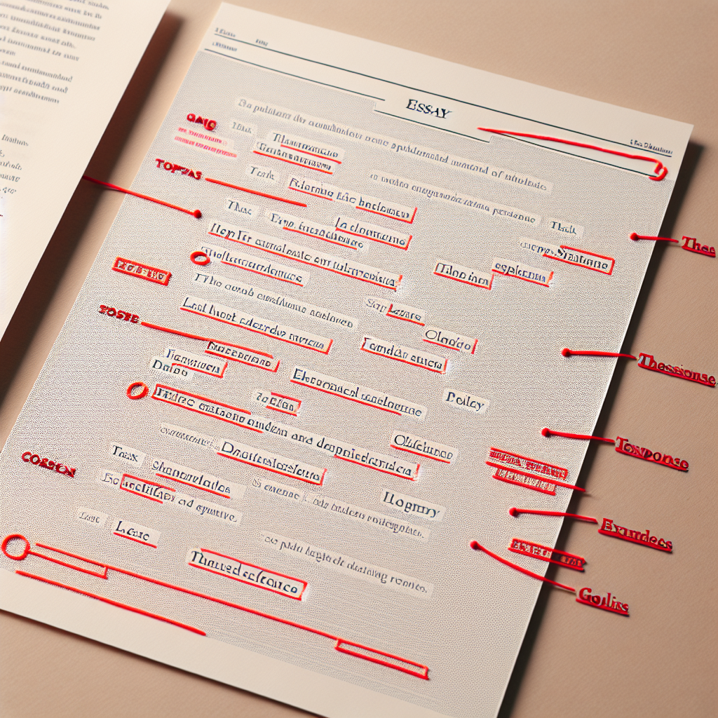 Band 9 healthcare essay annotated with key features