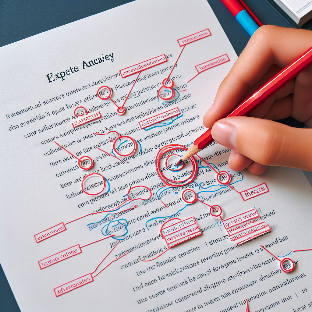 Annotated high-scoring IELTS environmental essay page
