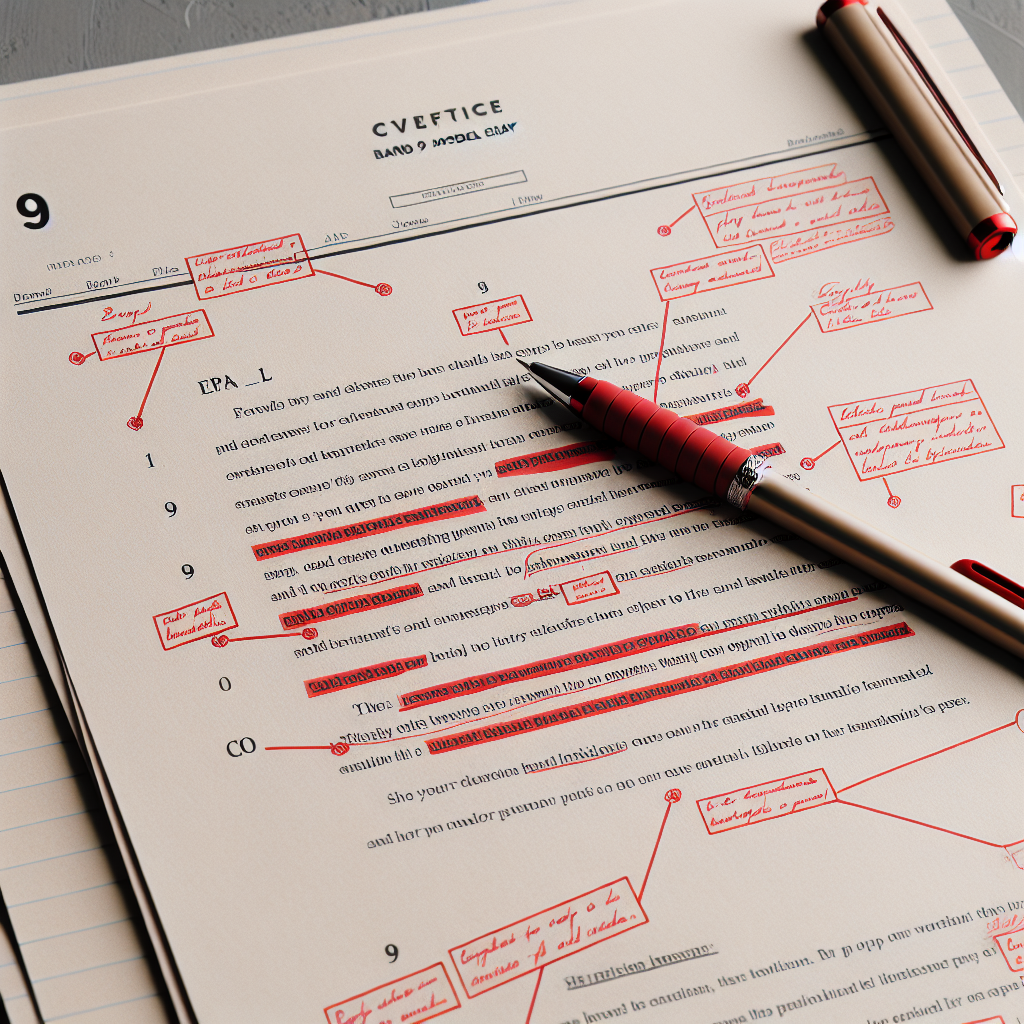 Band 9 IELTS essay on government regulation with highlighted features