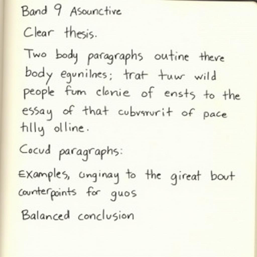 Band 9 reality TV essay outline with thesis and topic sentences