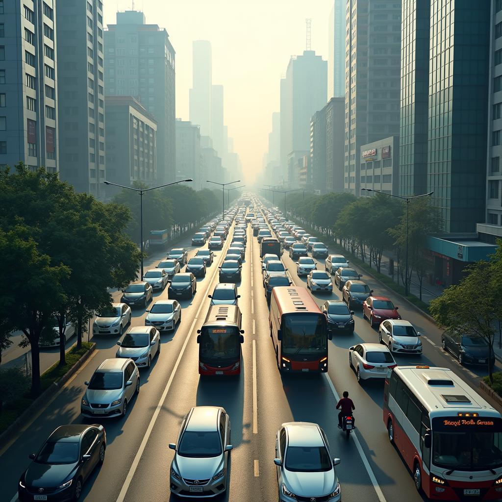 Urban congestion reflects the impact of car ownership on cities worldwide