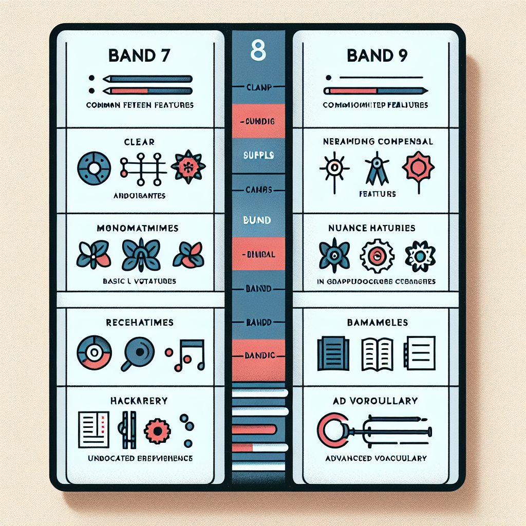 Comparison of Band 7 vs Band 9 immigration essays highlighting differences