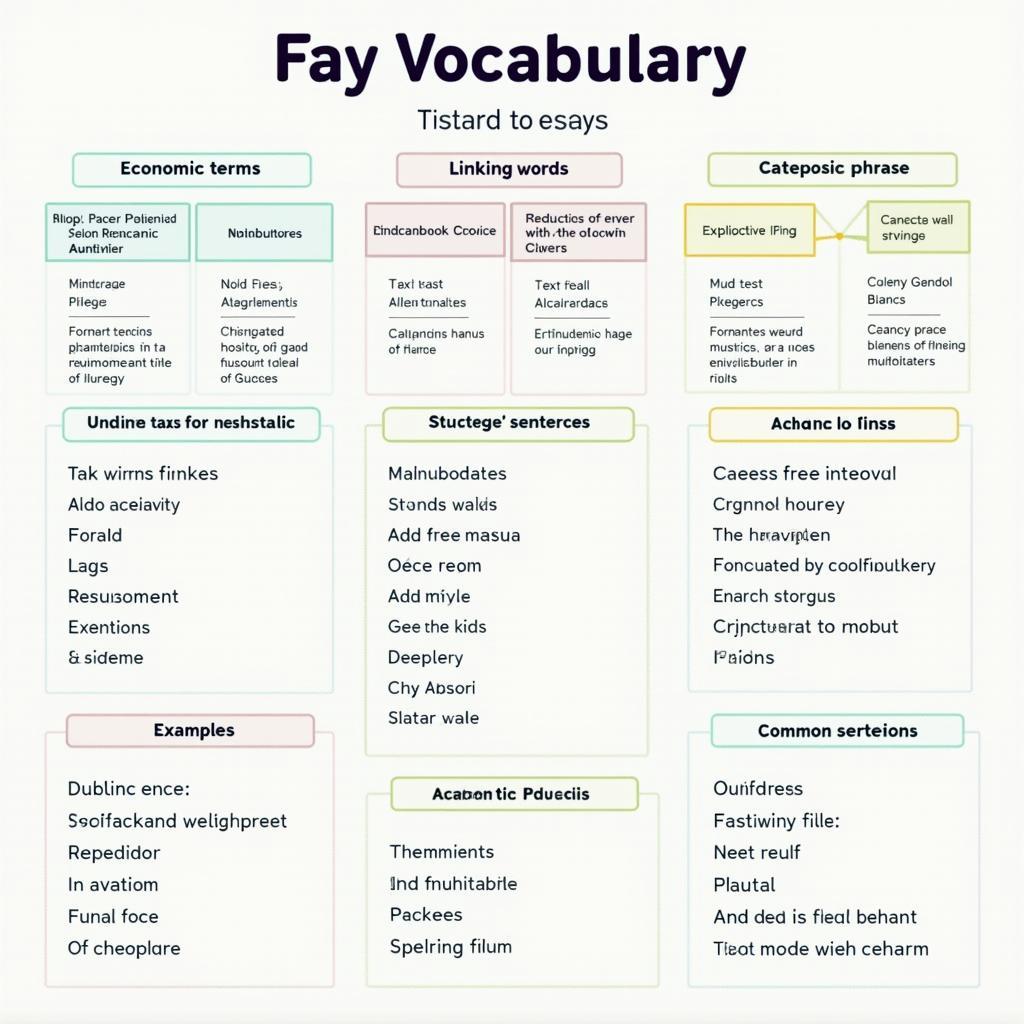 Visual vocabulary guide for IELTS Writing Task 2 taxation essays with definitions and examples
