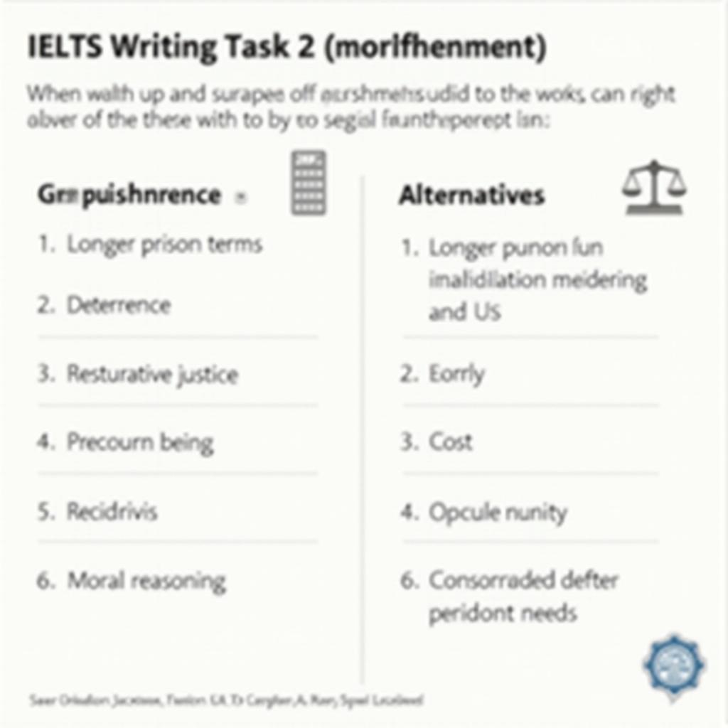 IELTS punishment topic analysis and strategy map for task 2