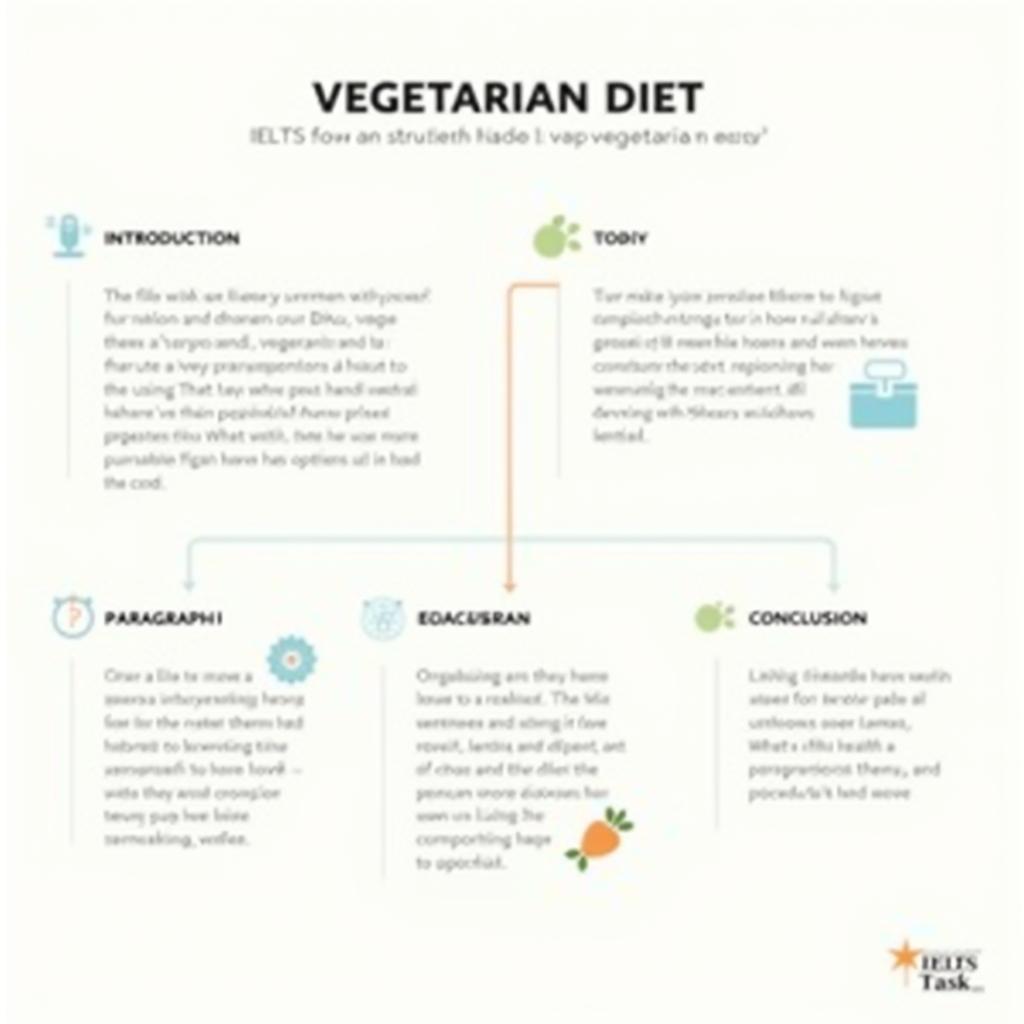 IELTS Task 2 vegetarian diet essay structure with thesis and topic sentences