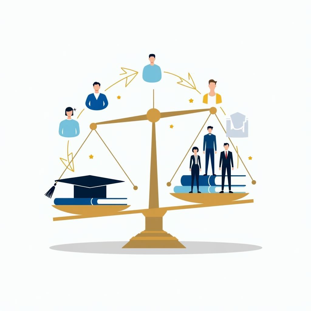 IELTS Writing Task 2 education essay balancing personal ambitions with societal contributions concept