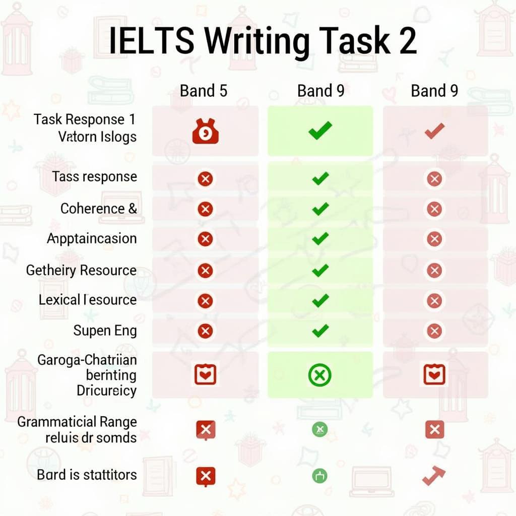IELTS Writing Task 2 band score criteria comparison for tradition in modern society essays