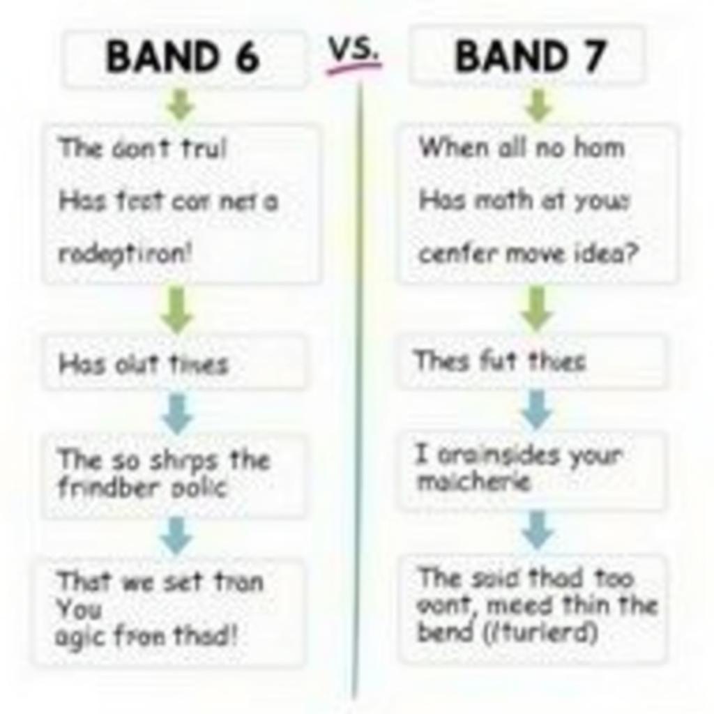Step by step progression from Band 6 to Band 7 in IELTS Writing showing key improvements
