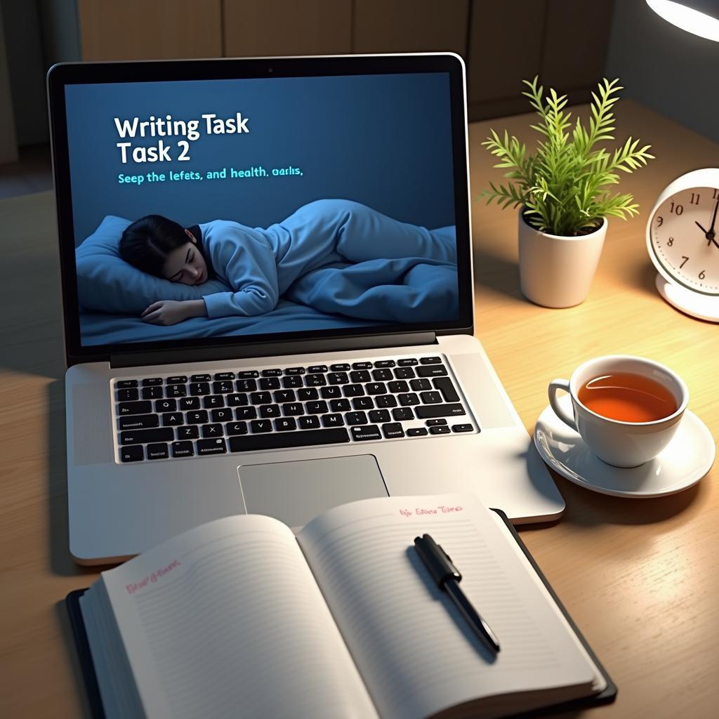 Students practicing IELTS essays on sleep and health