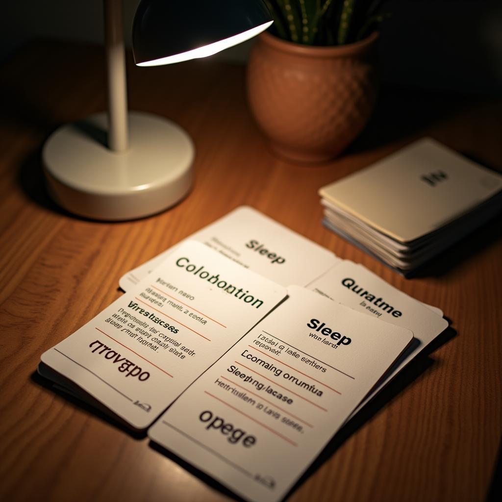 Academic vocabulary for sleep and health on notecards